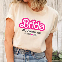 May include Cream, a custom design for a Bachelorette Party T-Shirt, featuring personalized text and vibrant colors, ideal for bridal party shirts.