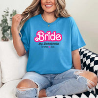 May include Sapphire, a custom design for a Bachelorette Party T-Shirt, featuring personalized text and vibrant colors, ideal for bridal party shirts.