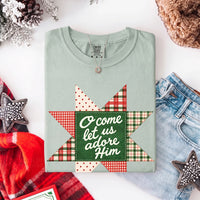 O Come Let Us Adore Him Comfort Colors Christmas T-Shirt