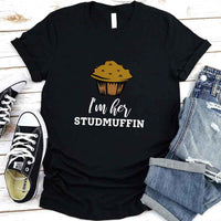 May include a cupcake-themed couple t-shirt with playful graphics symbolizing love and sweetness.