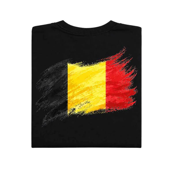 May include a person wearing a Black Belgium 2026 World Cup "Countries" T-Shirt – Soccer Fan Graphic Tee featuring bold soccer countries graphic and relaxed fit.