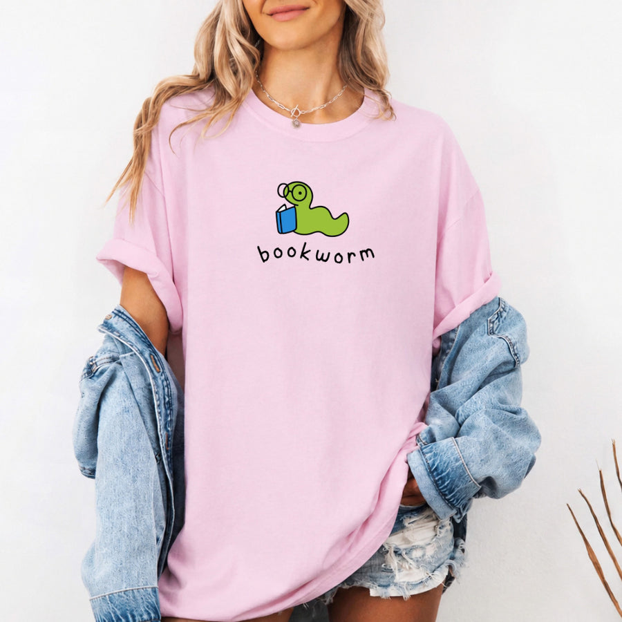May include Bookworm Comfort Colors unisex t-shirt with book lover graphic, relaxed fit, and soft garment-dyed cotton