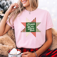 O Come Let Us Adore Him Comfort Colors Christmas T-Shirt