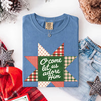 O Come Let Us Adore Him Comfort Colors Christmas T-Shirt