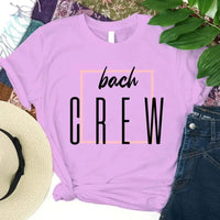 May include Lilac matching Bride & Crew Tees for bachelorette parties, designed for coordinated fun and photo moments.