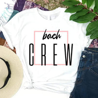 May include White matching Bride & Crew Tees for bachelorette parties, designed for coordinated fun and photo moments.