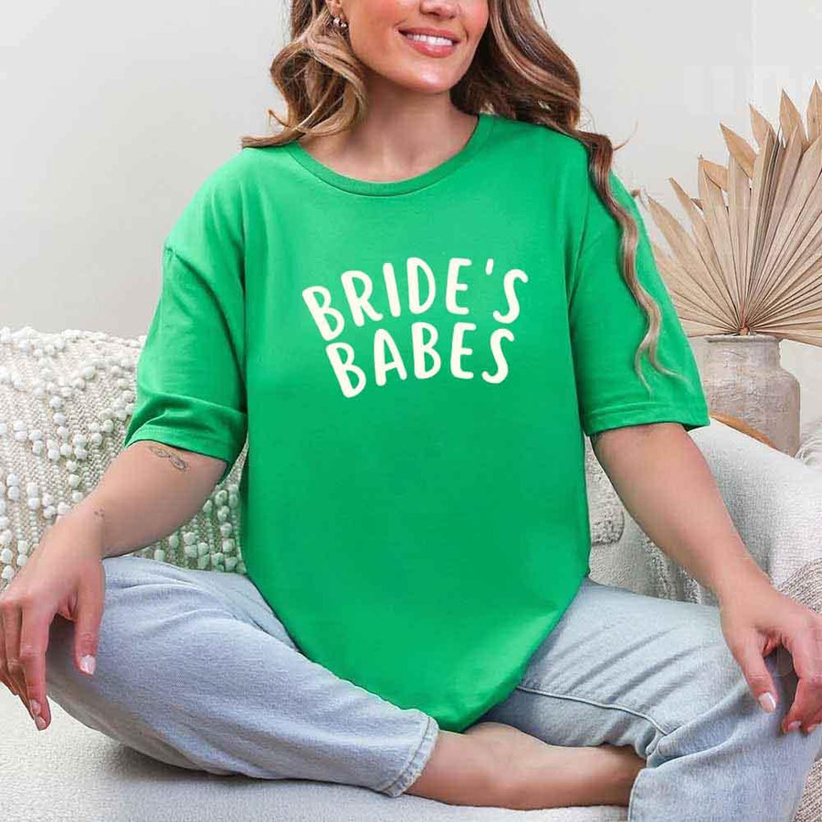 May include Green Bride's Babes Tees for Bridesmaids, showcasing trendy designs perfect for bridal parties and wedding celebrations.