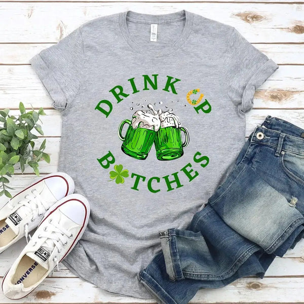 cheers fuckers drink up bitches saint paddy couples light grey t shirt 6
