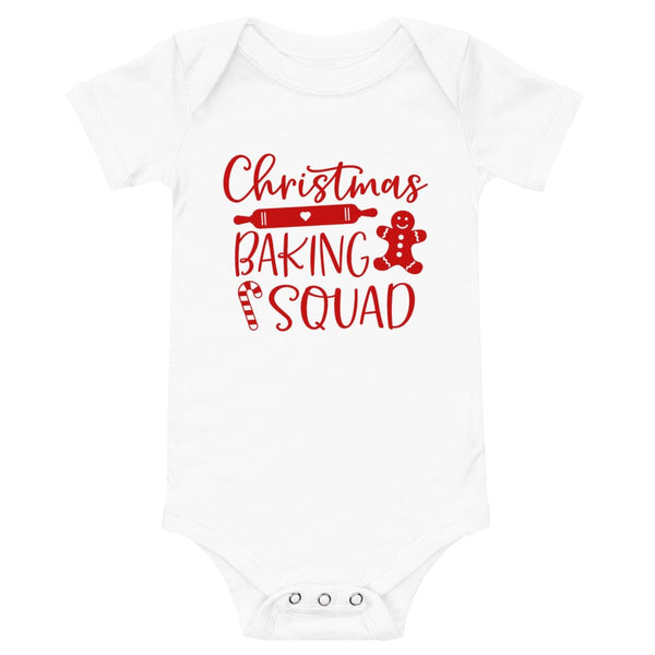 May include a festive holiday t-shirt featuring the phrase “Christmas Baking Squad,” styled with cheerful typography and baking-themed graphics such as cookies, rolling pins, or whisks. The design reflects a fun, team-spirited theme for families or friends who enjoy baking together during the Christmas season.