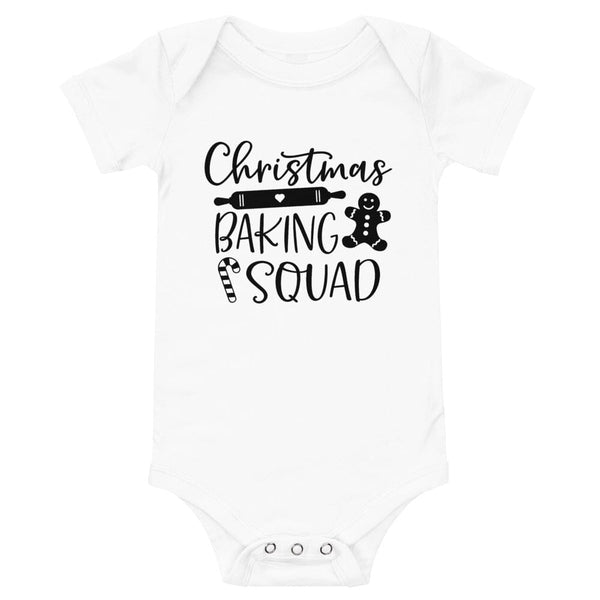 May include a festive holiday t-shirt featuring the phrase “Christmas Baking Squad,” styled with cheerful typography and baking-themed graphics such as cookies, rolling pins, or whisks. The design reflects a fun, team-spirited theme for families or friends who enjoy baking together during the Christmas season.