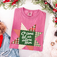 O Come Let Us Adore Him Comfort Colors Christmas T-Shirt