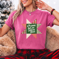 O Come Let Us Adore Him Comfort Colors Christmas T-Shirt
