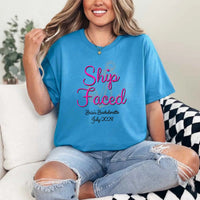 May include Sapphire custom bridal shirt for bride and crew with nautical bachelorette party design, personalized matching tees for bride squad, bridesmaids, beach trip, boat party, and wedding celebration.