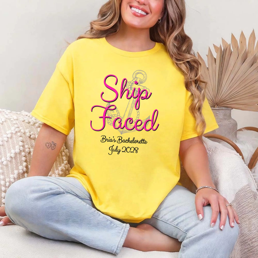 May include Daisy custom bridal shirt for bride and crew with nautical bachelorette party design, personalized matching tees for bride squad, bridesmaids, beach trip, boat party, and wedding celebration.