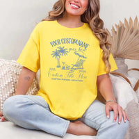 May include Daisy luxury bachelorette coastal beach cocktail T-shirts with “Social Club” custom name design, stylish bridal party wearing matching outfits, seaside celebration, elegant fun gathering vibe!