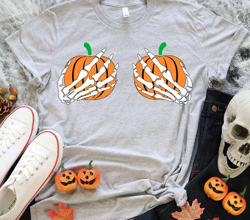 Customizer - $12 TUESDAY | Double Pumpkin Funny Halloween T-Shirt