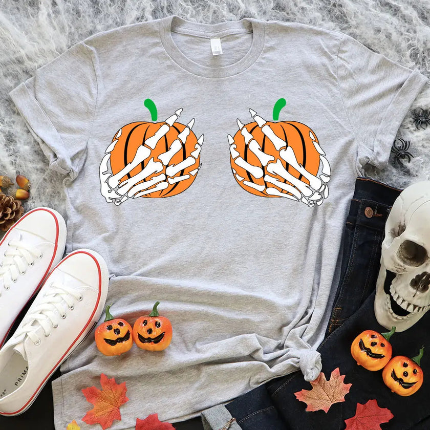 Customizer - $12 TUESDAY | Double Pumpkin Funny Halloween T-Shirt