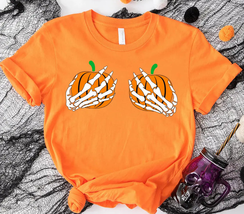 Customizer - $12 TUESDAY | Double Pumpkin Funny Halloween T-Shirt