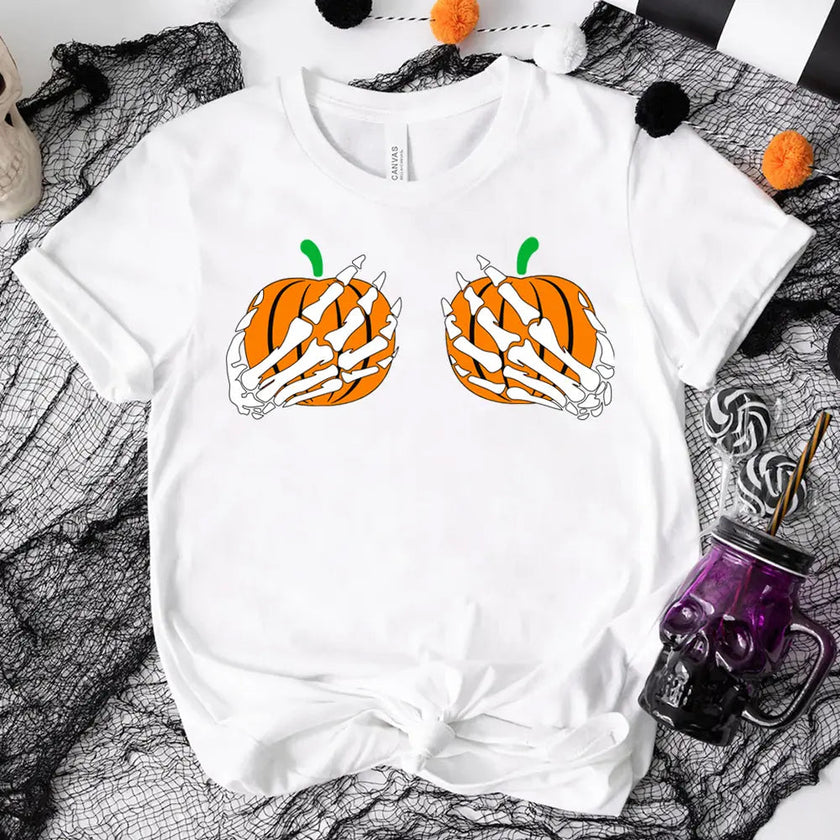 Customizer - $12 TUESDAY | Double Pumpkin Funny Halloween T-Shirt