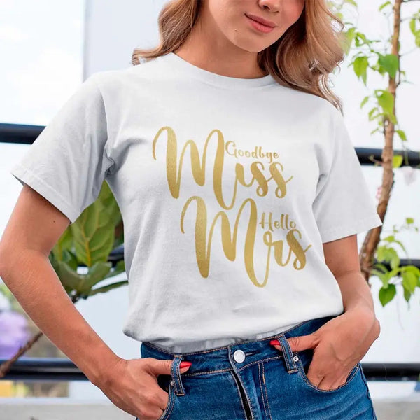Customizer - Goodbye Miss Hello Mrs Golden Edition T-shirt