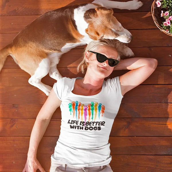 Customizer - Life Is Better With Dogs For Dog Lovers Unisex Tee