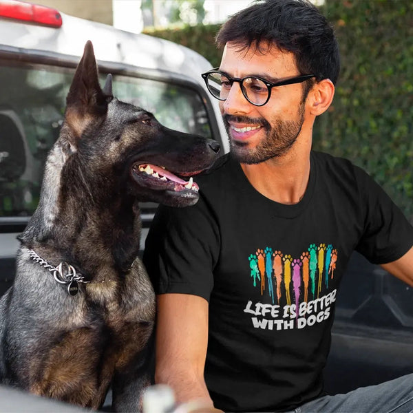 Customizer - Life Is Better With Dogs For Dog Lovers Unisex Tee