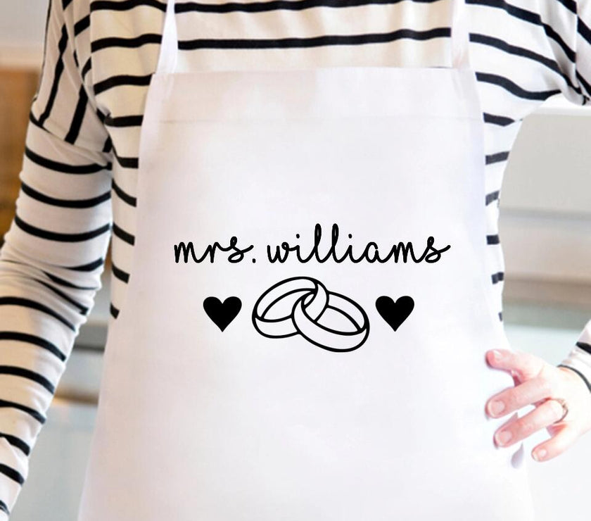 Customizer - Mrs Personalized With Rings Apron