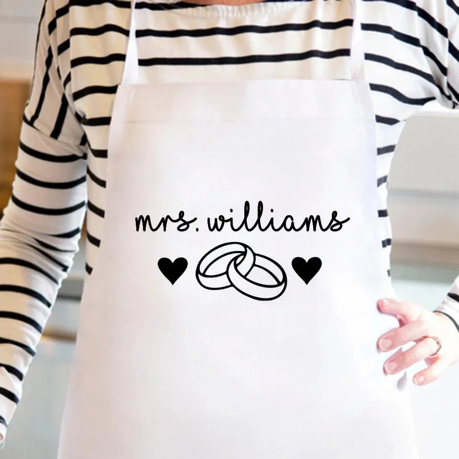 Customizer - Mrs Personalized With Rings Apron