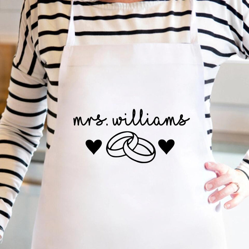 Customizer - Mrs Personalized With Rings Apron