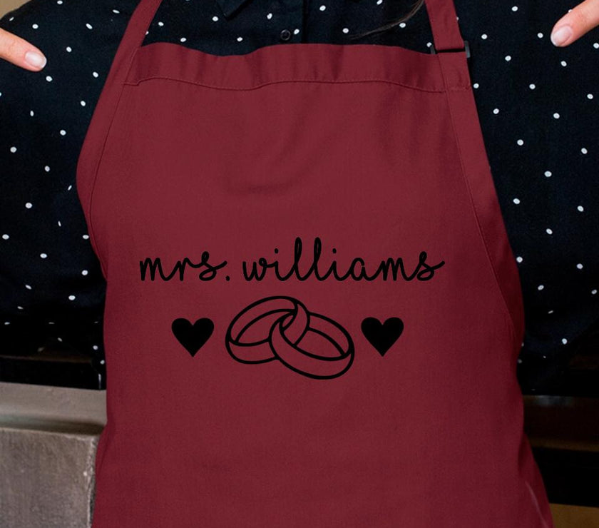 Customizer - Mrs Personalized With Rings Apron