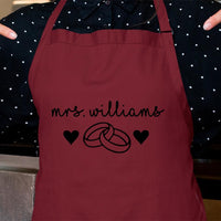 Customizer - Mrs Personalized With Rings Apron