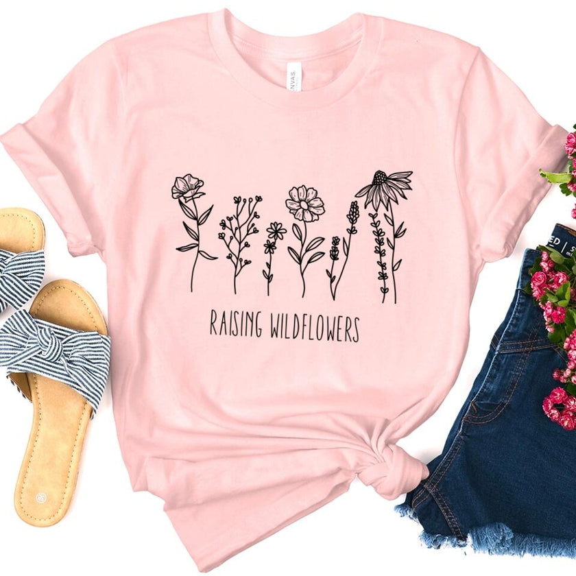 Customizer - Raising Little Wildflowers Tee - Mom And Me Easter Tee