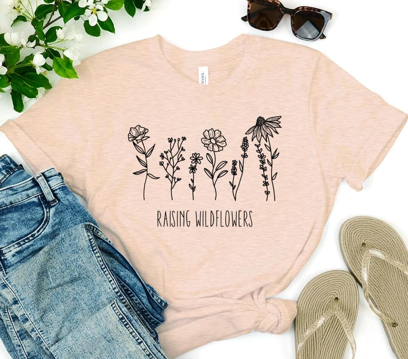 Customizer - Raising Little Wildflowers Tee - Mom And Me Easter Tee