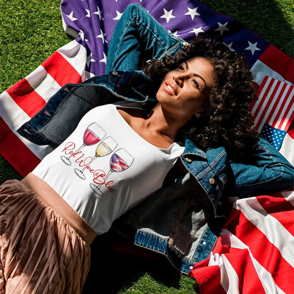 Customizer - Red Wine And Blue 4th Of July Festive Tank Top