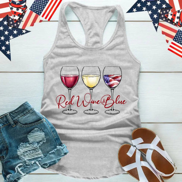 Customizer - Red Wine And Blue 4th Of July Festive Tank Top