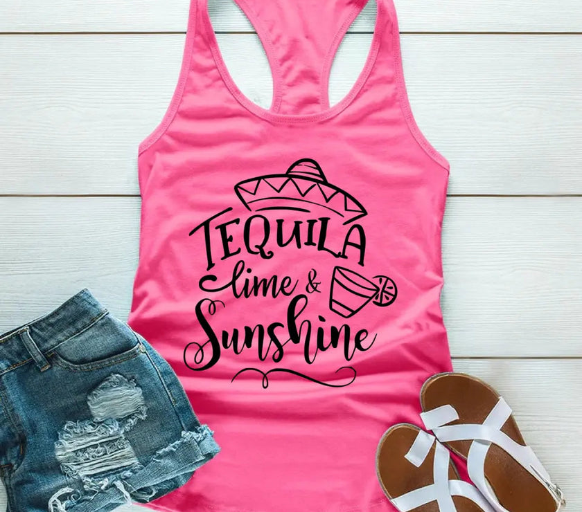 Customizer - Tequila Lime And Sunshine Friends Tank Top