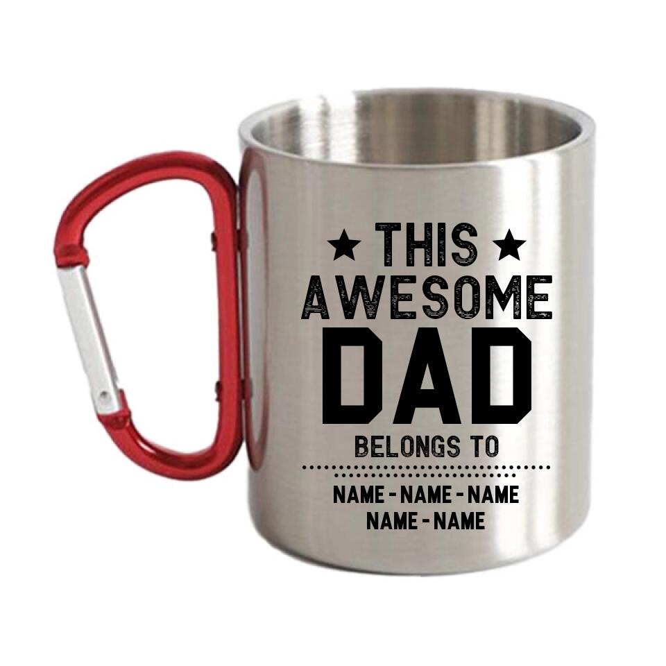 Customizer - This Awesome Dad Belongs To Personalized Carabiner Mug