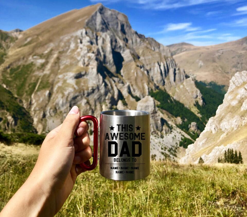 Customizer - This Awesome Dad Belongs To Personalized Carabiner Mug