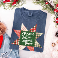 O Come Let Us Adore Him Comfort Colors Christmas T-Shirt