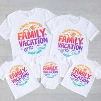 May include family wearing matching Family Vacation 2026 shirts for parents, kids, and babies, ideal for trips or photos.