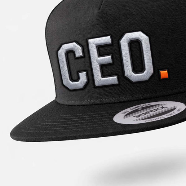 CEO. Puff Embroidered Five-Panel Cotton Twill Snapback Cap