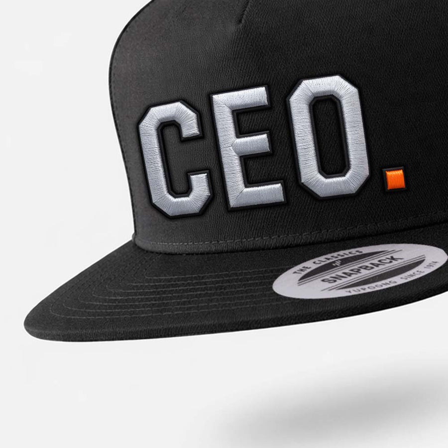 CEO. Puff Embroidered Five-Panel Cotton Twill Snapback Cap