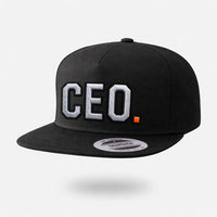 CEO. Puff Embroidered Five-Panel Cotton Twill Snapback Cap