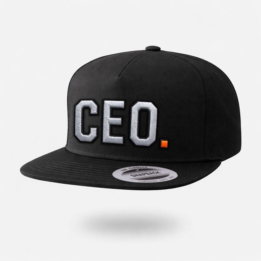 CEO. Puff Embroidered Five-Panel Cotton Twill Snapback Cap