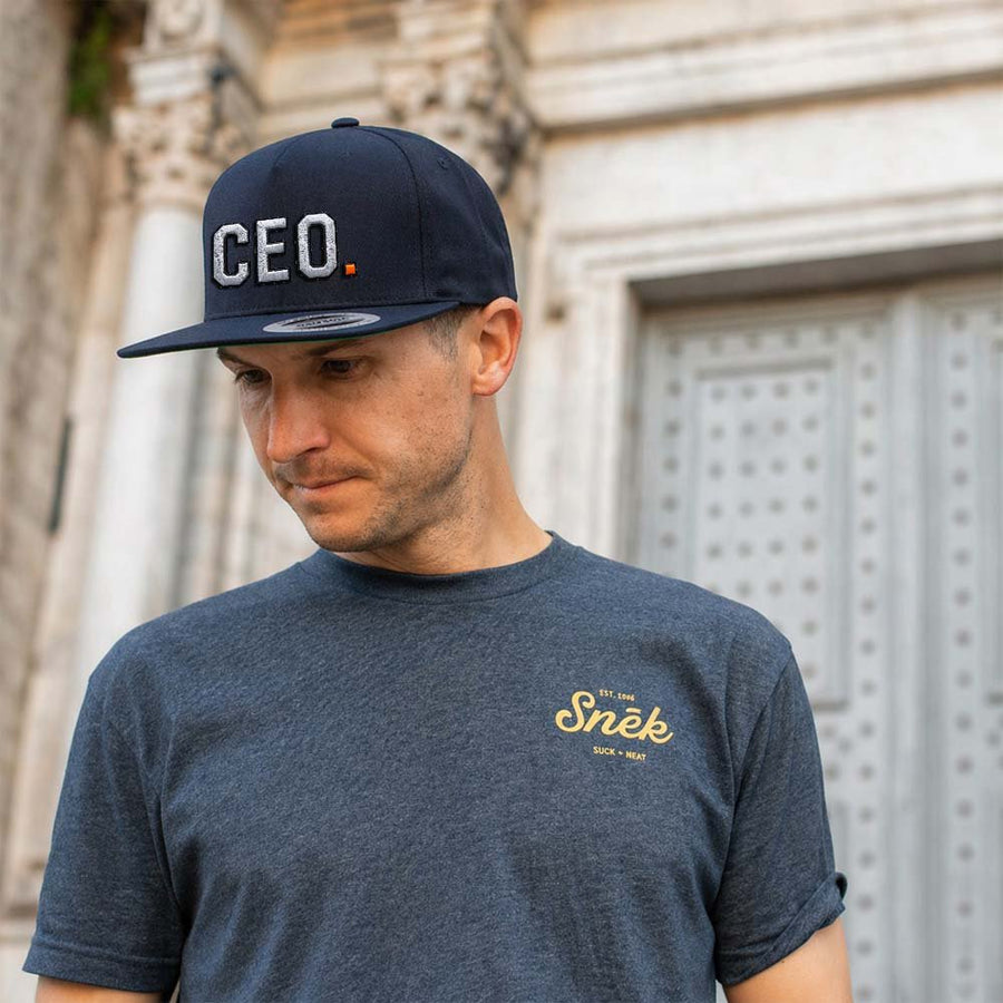 CEO. Puff Embroidered Five-Panel Cotton Twill Snapback Cap