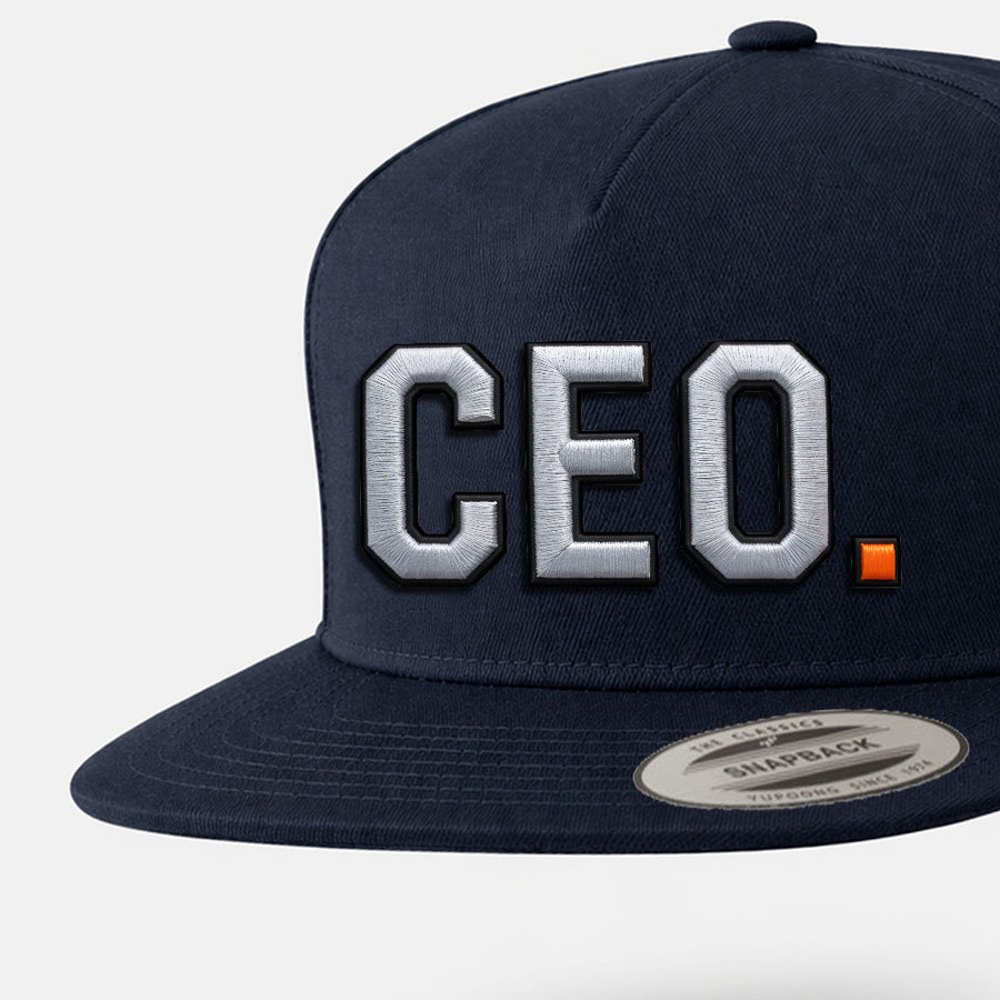 CEO. Puff Embroidered Five-Panel Cotton Twill Snapback Cap