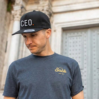 CEO. Puff Embroidered Five-Panel Cotton Twill Snapback Cap