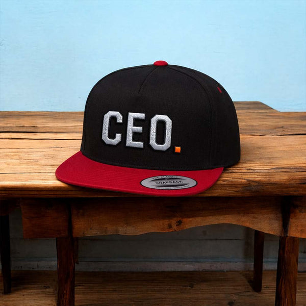CEO. Puff Embroidered Five-Panel Cotton Twill Snapback Cap