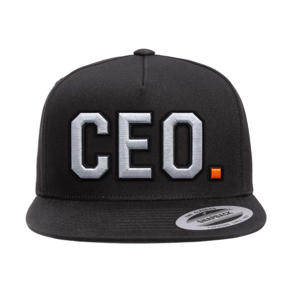 CEO. Puff Embroidered Five-Panel Cotton Twill Snapback Cap