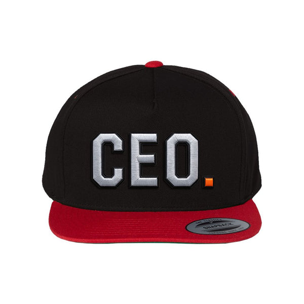 CEO. Puff Embroidered Five-Panel Cotton Twill Snapback Cap